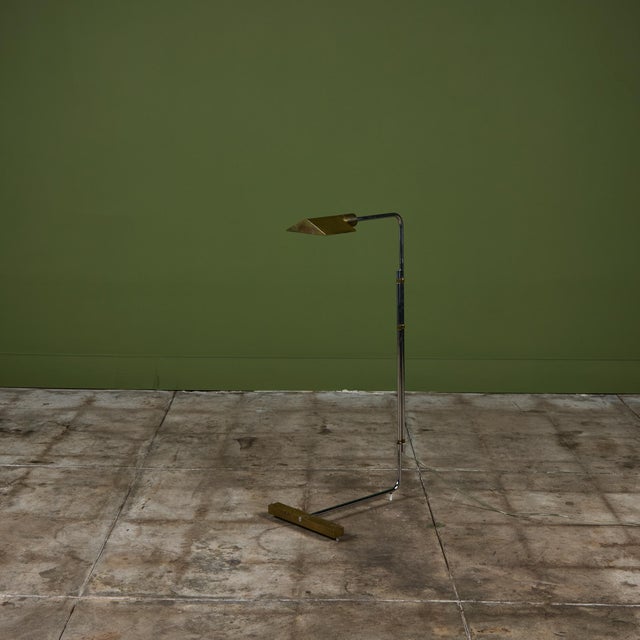 Metal Cedric Hartman Parallel Bar Brass and Stainless Steel Floor Lamp For Sale - Image 7 of 15