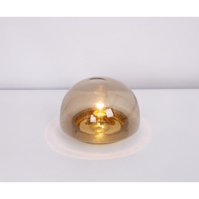 Mid-Century Modern Flush Mount in Smoked Glass from Limburg, Germany, 1970s For Sale - Image 9 of 15