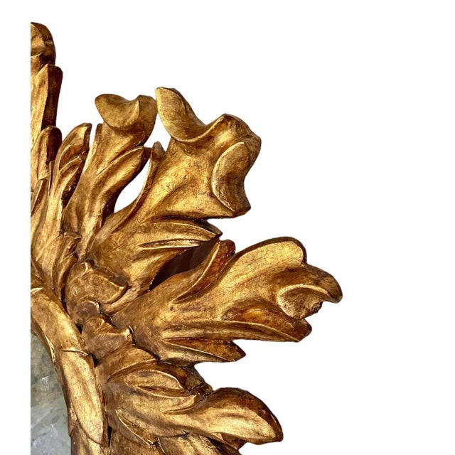 Baroque Vintage Giltwood Spanish Baroque Sunburst Mirror of Monumental Scale For Sale - Image 3 of 5