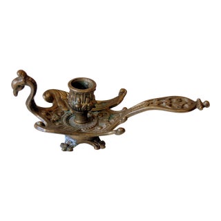 1960s Vintage - Solid Brass Candle Holder, Candle Stick For Sale