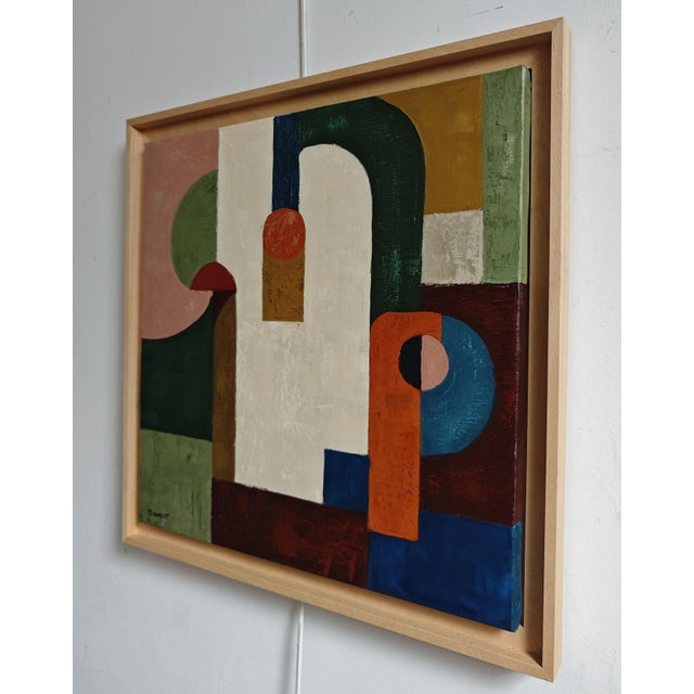 Contemporary Affinité, Colorful Abstract Geometric Framed by Sophie Dumont For Sale - Image 3 of 9