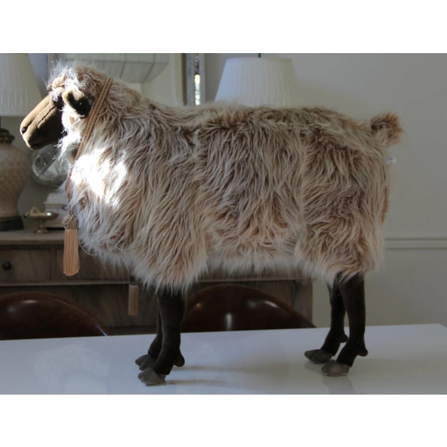 Vintage Life-Sized Stuffed Sheep Ottoman For Sale In Birmingham - Image 6 of 15