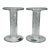 Pair of Simon Pearce Stratton Hand-Blown Air Twist Crystal Pillar Candlesticks, 7" For Sale