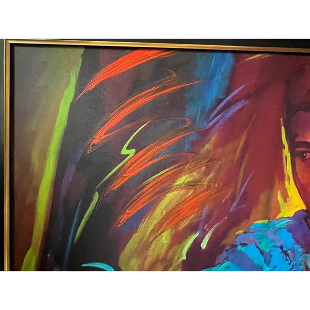 Contemporary Mixed Media Painting on Canvas Muhammad Ali Usa Gold by Simon Bull For Sale - Image 9 of 12