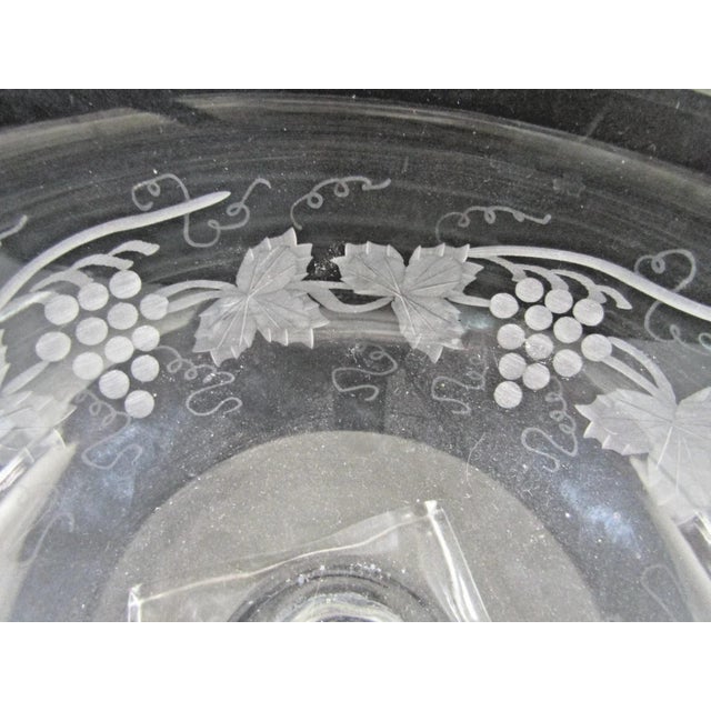 William Yeoward Cordelia Footed Grapevine Etched Compote Rose Bowl For Sale - Image 12 of 17