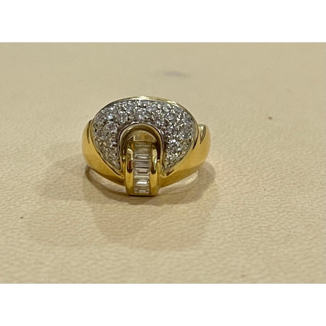 0.75 Carat Diamond Cocktail 18 Karat Yellow Gold Ring, Size 4, vs/ G For Sale - Image 4 of 8