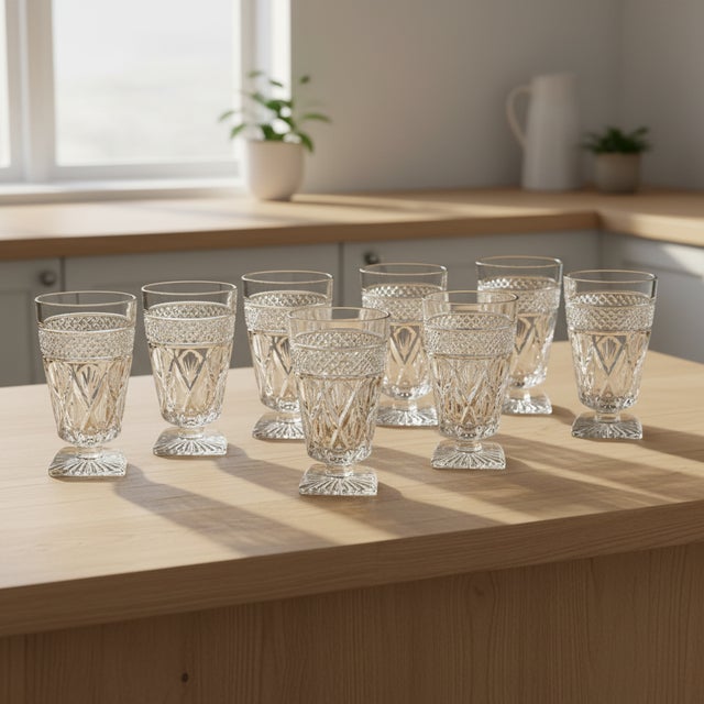 Contemporary Vintage Imperial Glass Co. "Cape Cod" Clear Glassware Set - Goblets & Dessert Coupes - 16 Pieces For Sale - Image 3 of 10