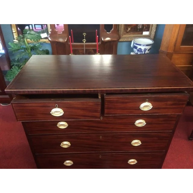 Antique Federal Period Chest of Drawers, Mahogany Dresser Antique For Sale - Image 9 of 12