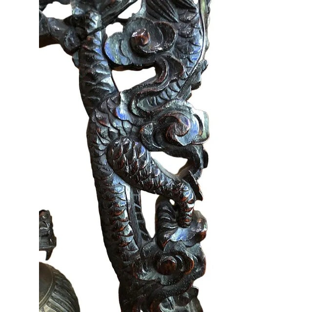 19th Century 19th Century Large Archaistic Bronze Bell and Hongmu Stand For Sale - Image 5 of 10