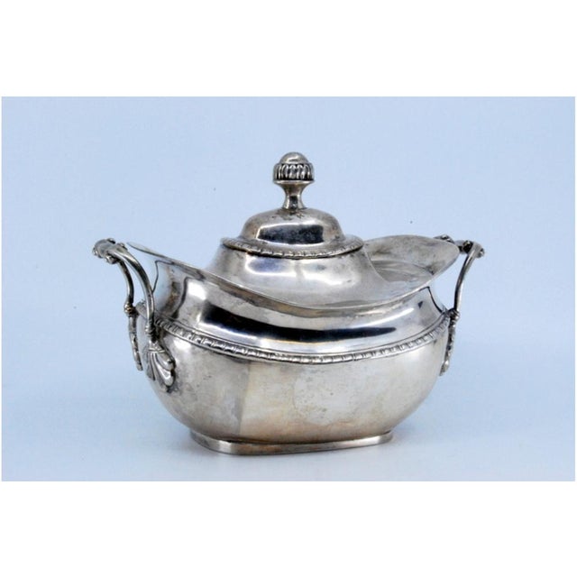 Silver Sugar Bowl with Trim and Knob, in Good conditions.