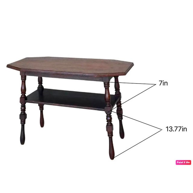 Country French Two-Tier Walnut Console Side Table For Sale - Image 12 of 12