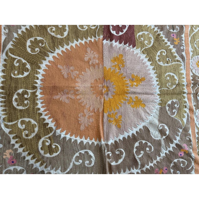 Textile Decorative Tashkent Suzani Tablecloth For Sale - Image 7 of 9