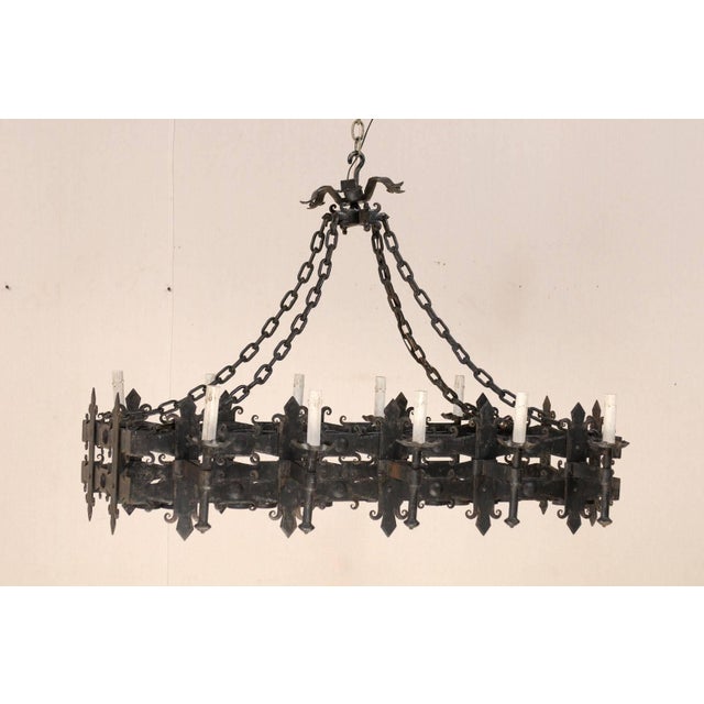 Mid 20th Century Italian Black Forged Iron Rectangular Shaped ...