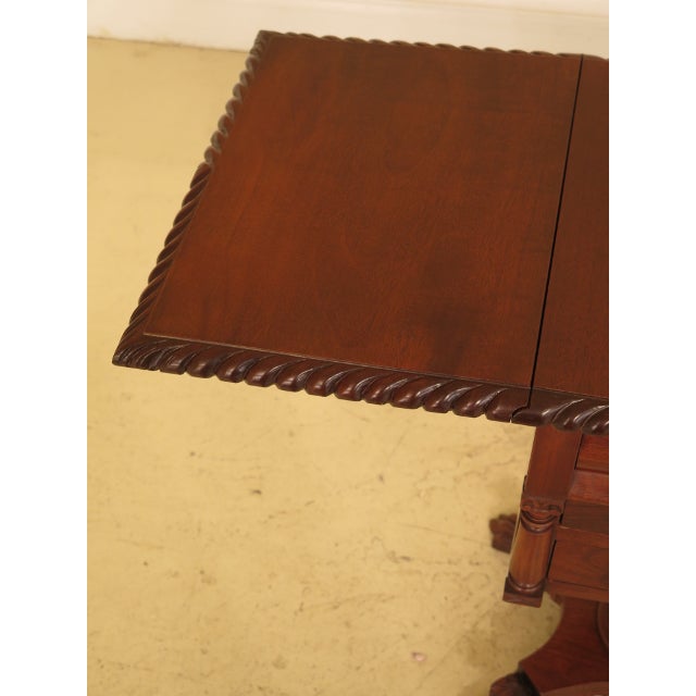 Vintage Duncan Phyfe Carved Mahogany Drop Side Empire Nightstands a