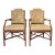 Palecek Pavilion Rattan Armchairs, Pair, Custom Greek Key Fabric, Hollywood Regency Style For Sale