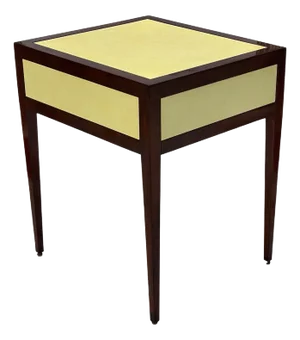 1990s Mahogany and Parchment One Drawer Nightstand in the Manner of Jean-Michel Frank