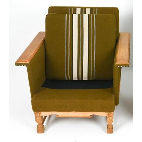 1970s Danish Mid Century Modern Lounge Chair W Straight Paddle Arms For Sale - Image 5 of 9