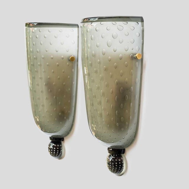 1960s Smoke Grey Glass Wall Lights from Seguso, 1960s, Set of 2 For Sale - Image 5 of 12