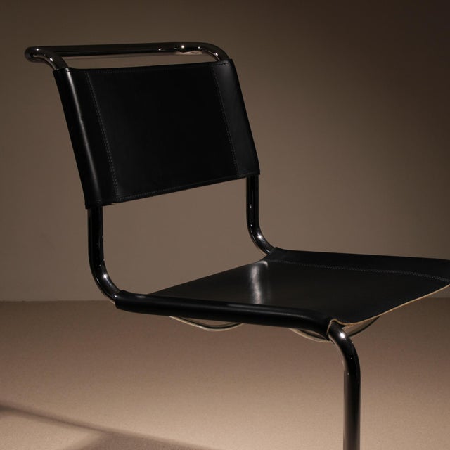 Cantilever Chair in Black Leather by Mart Stam for Thonet, Germany, 1926 For Sale - Image 6 of 18