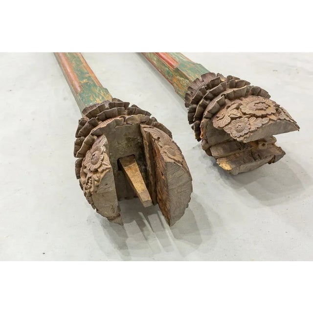 Indonesian Wood Columns, 1900s, Set of 2 For Sale - Image 6 of 9