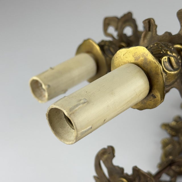 Vintage Italian Bronze Wall Sconce, Italy, 1930s For Sale - Image 3 of 18