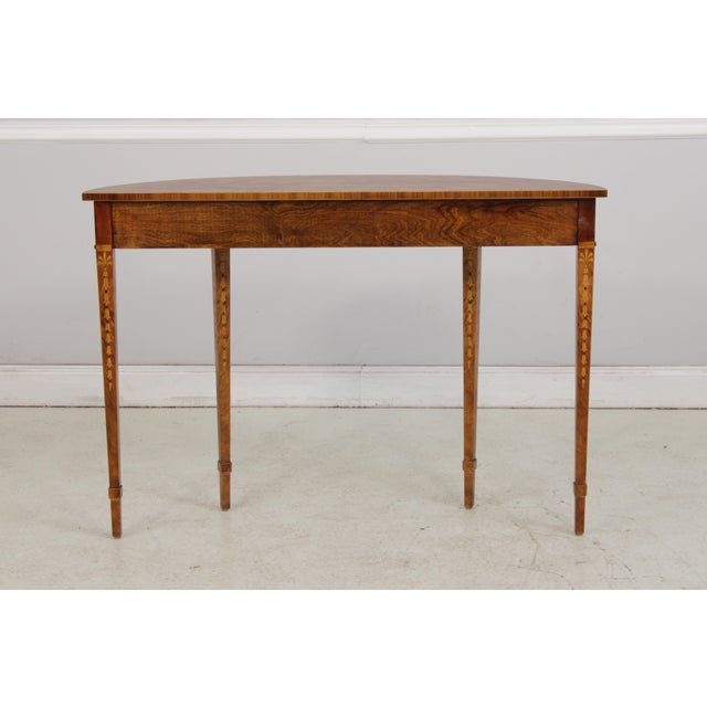 Theodore Alexander Inlaid Demilune Table For Sale - Image 15 of 18