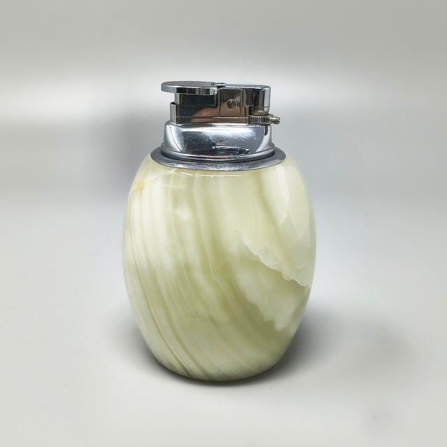 Mid-Century Modern Mid-Century Modern Italian Onyx Smoking Set with Table Lighter and Ashtray, 1960s For Sale - Image 3 of 9