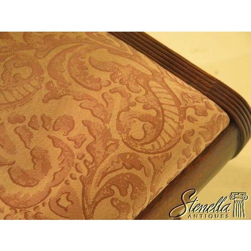 Brown Pair Regency Style Carved Oak Upholstered Occasional Chairs For Sale - Image 8 of 10