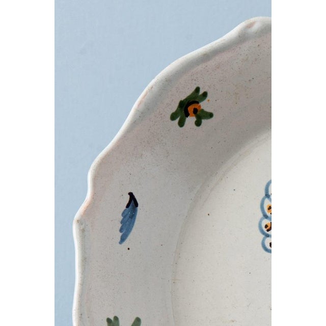 Late 18th Century Peacock Plate from Nevers Faïence For Sale - Image 3 of 7