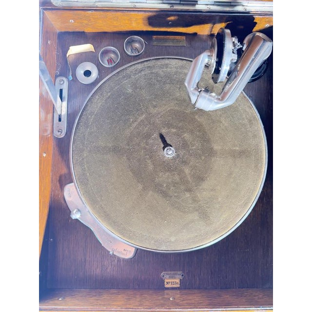 Vintage Viva-Tonal Grafonola Wind-Up Gramophone in Oak Case from Columbia, 1920s For Sale - Image 11 of 16