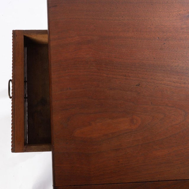 19th Century Walnut Spool Leg 2 Drawer Drop Leaf Work Table For Sale - Image 6 of 10