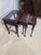 Vintage Mahogany 3-Piece Nesting Tables With Glass Top – Queen Anne Style For Sale - Image 4 of 5