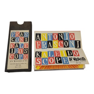 Vintage Antonio Frasconi "Kaleidoscope in Woodcuts" Fold-Out Book--1968 First Edition For Sale