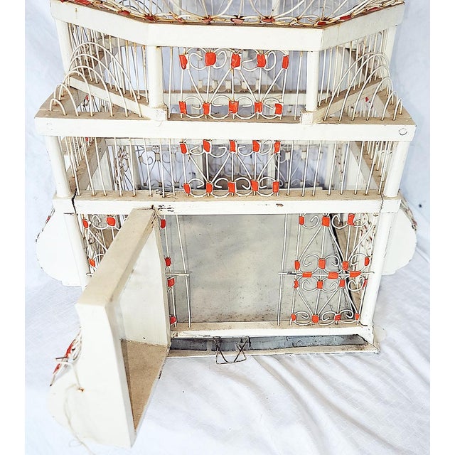 1960s Twisted Wire Bird Cage For Sale - Image 4 of 7