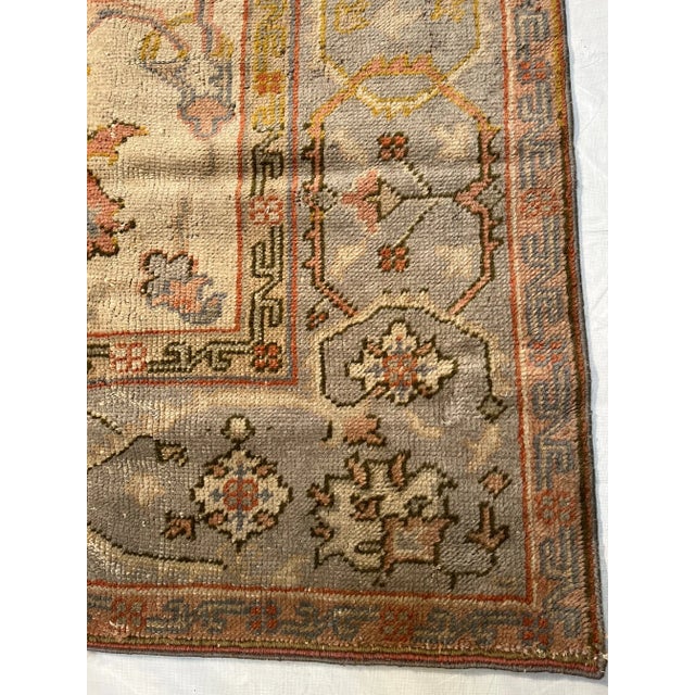 Turkish Antique Oushak Rug 11.3x8.2 For Sale - Image 3 of 5