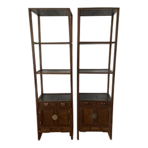 Korean Shelves Elmwood Curios - Set of 2
