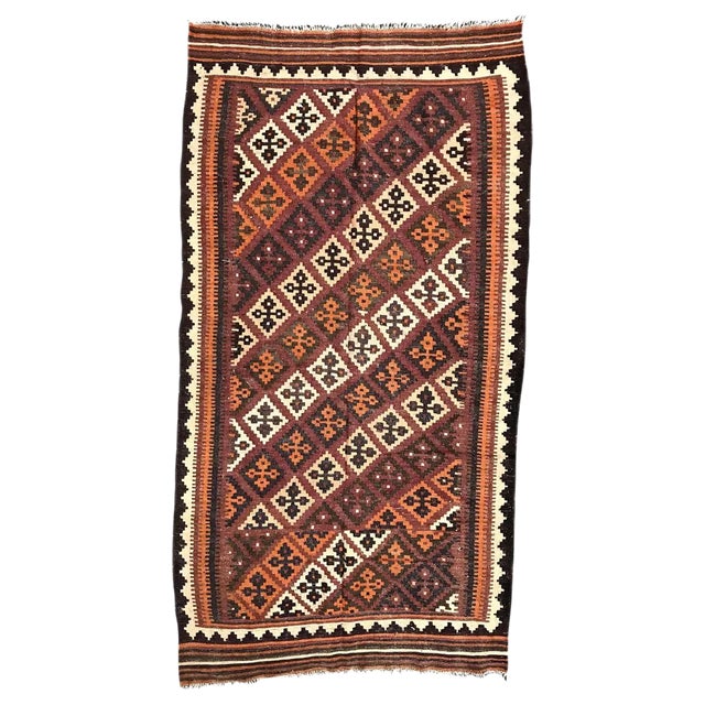 Vintage Wool Ghashghaei Kilim, 1950s For Sale