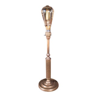 Vintage Table Lamp Base, English, Nickel Brass, Decorative Accent Light, c.1980 For Sale