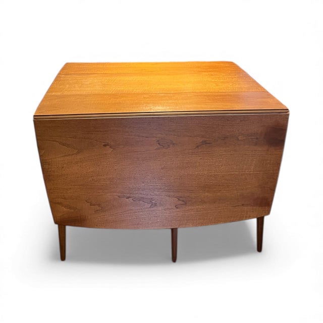 Wood Walnut Drop-Leaf Extension Dining Table, 1950s Mid-Century Modern For Sale - Image 7 of 16