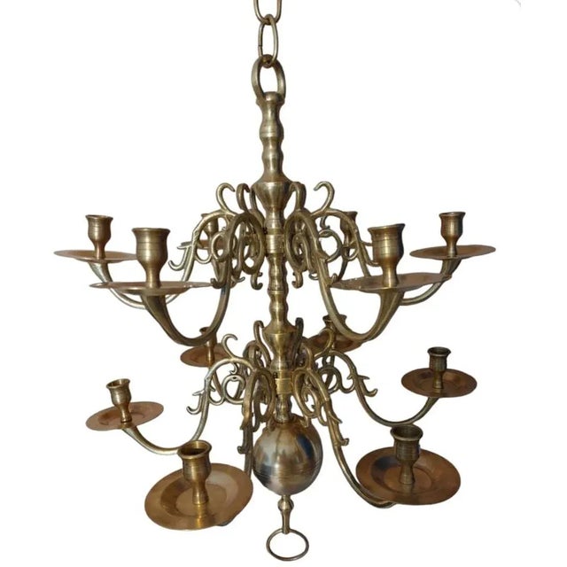 17th Century Chandelier with 12 Arms Rembrandt Van Rijn, 1650s For Sale - Image 4 of 9