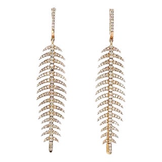 1.83 Carat Round Brilliant Cut Diamond Earrings, Pair For Sale