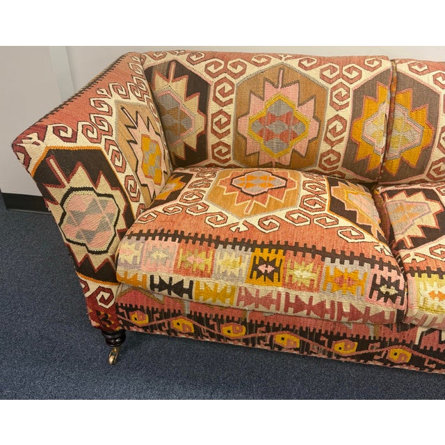2000 - 2009 English George Smith Hand Woven Kilim Sofa For Sale - Image 5 of 12