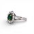 Vintage French Emerald & Diamond Daisy Ring - 18k White Gold - Circa 1990, Size 6.25 For Sale - Image 4 of 6