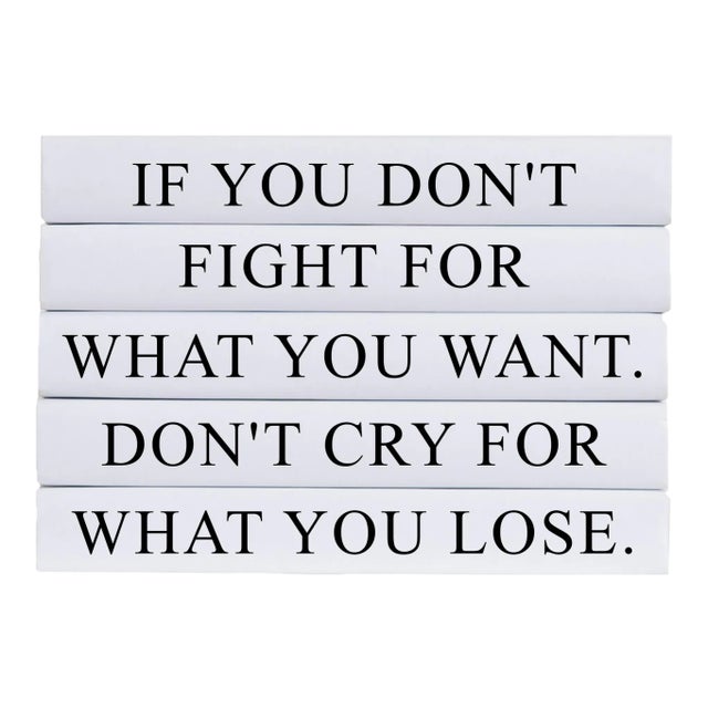 Decorative Books - Quote Book Stack - "Fight" For Sale