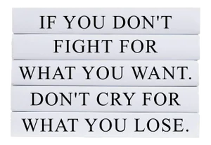 Decorative Books - Quote Book Stack - "Fight"