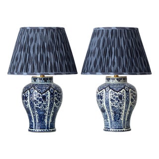 Delft Blue Ceramic Table Lamps from Boch Frères, 1960s, Set of 2 For Sale