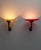 Postmodern Wall Lamps in Red and Yellow Satin Glass with Black Lacquered Metal Structure, Italy, 1980, Set of 2 For Sale - Image 17 of 17