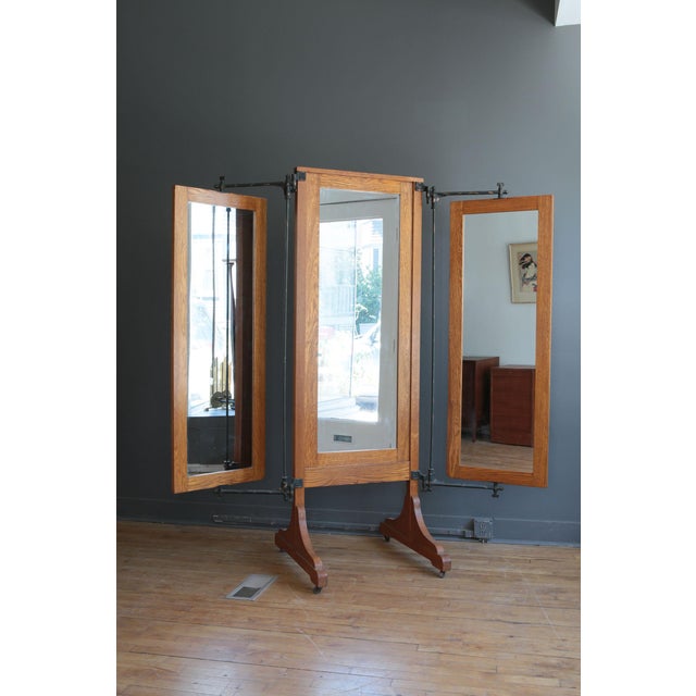 Antique Oak Tri-Fold Dressing Mirror | Chairish (640 x 640 Pixel)