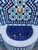 Off-white Blue / Off White / Aqua Moroccan Mosaic Tile Fountain, Tarsi3 For Sale - Image 8 of 9