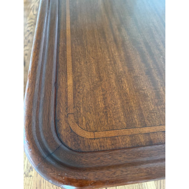 Absolutely beautiful side table handmade in 1930 by Charak Furniture in Boston, Massachusetts Beautifully inlaid top,...